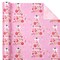 Reversible Pink Christmas Wrapping Paper - Mini Roll - 17 Inch x 33 Feet - Pink Christmas Tree Wrapping Paper and Snowflake Design for Holiday, Party Celebration